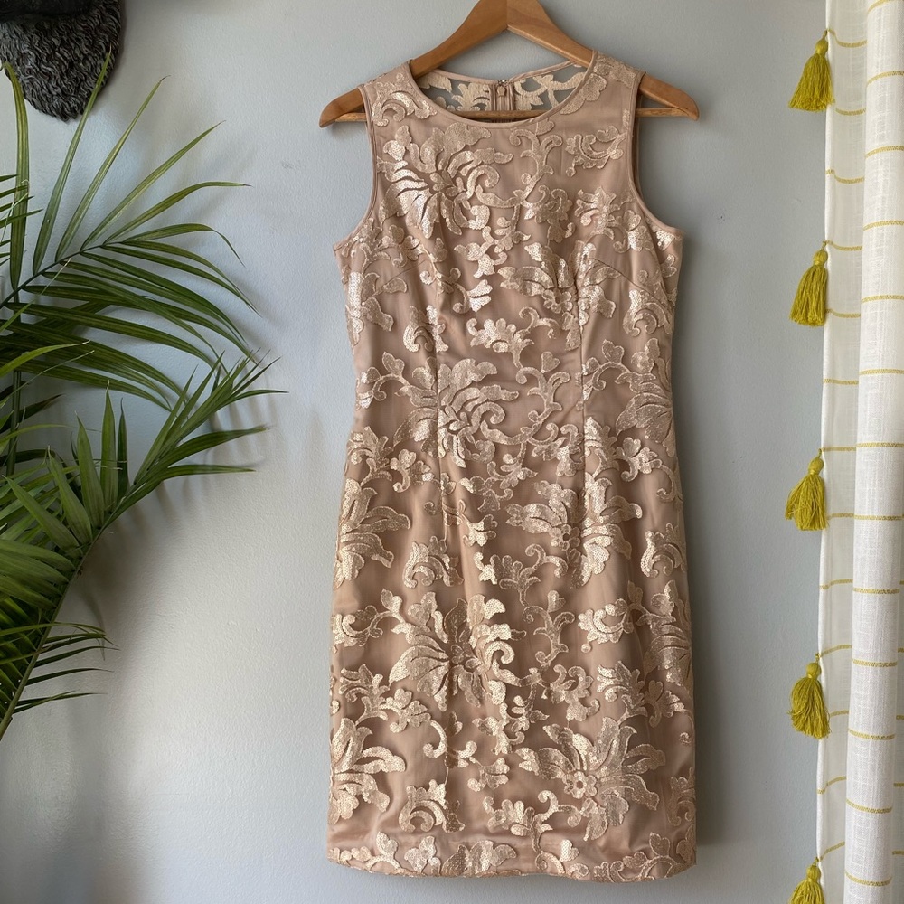 Vince Camuto | Champagne Lace Sheath Dress